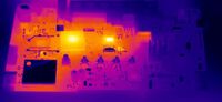 Thermal imaging of a circuit board during operation
