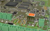 PCB assembled with SMD and THT