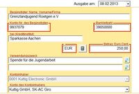Donations Evidence - Grenzlandjugend Roetgen