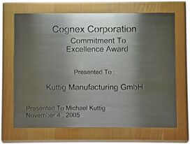 Award from Cognex Corp.